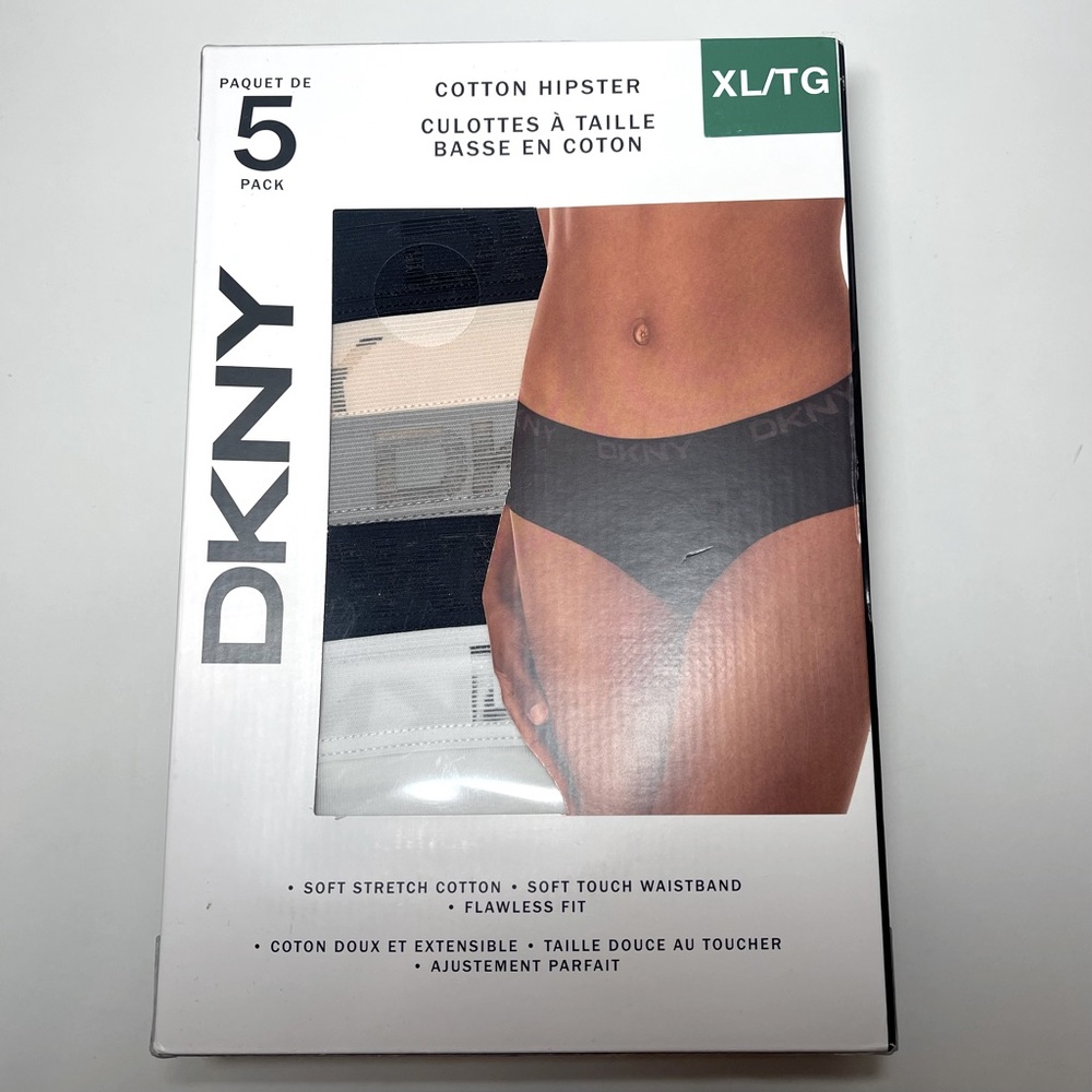 DKNY, Pack of 5, Cotton women’s underwear, Size XL, NWB